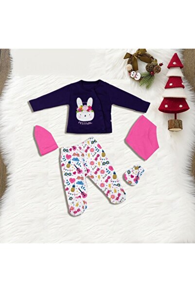 Blueberry Kids Tavşan Baskılı 5'li Takım