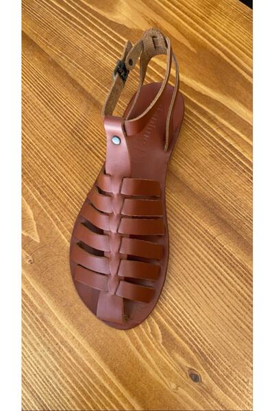 DaphneSandals Sandale de damă din piele naturală, cafeniu, lucrate manual - Sandale Bodrum 2032