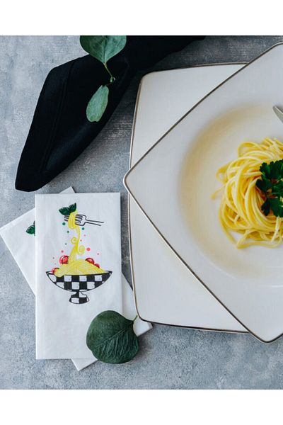 SimeStore Talking Napkin (Spaghetti) Mackenzie Pattern