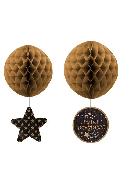 Ercan Oyuncak Honeycomb Ornament Set - Happy Birthday