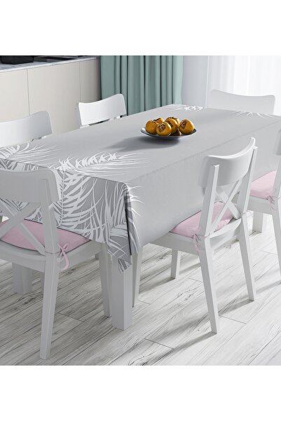 Realhomes Stolnjak sa digitalnim štampanim uzorkom belih listova na pastelnoj...