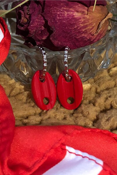 Leerybee أقراط عقدة بحار مضادة للحساسية باللون الأحمر اللامع