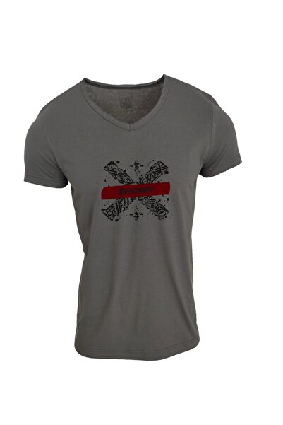 Raf Coll Фумарений V-подібний комір, унісекс, облягаючий крій, цифровий принт...