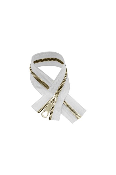 The Fabric Yarn Beyaz Fermuar Altın 40 Cm