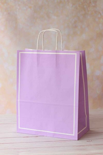 demontecraft Twist Handled Macaron Gift Bag Paper Bag 5 Pieces 25x12x31 cm