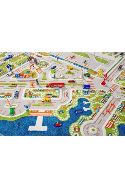 İVİ Şehir Temalı Çocuk Odası Oyun Halısı 150x220cm