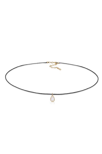 ELLI Halskette Choker Zirkonia Tropfen Anhänger 925 Silber