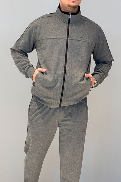 Remsa Spor Men's Lycra Combed Cotton Rib Tracksuit 3719 Anthracite