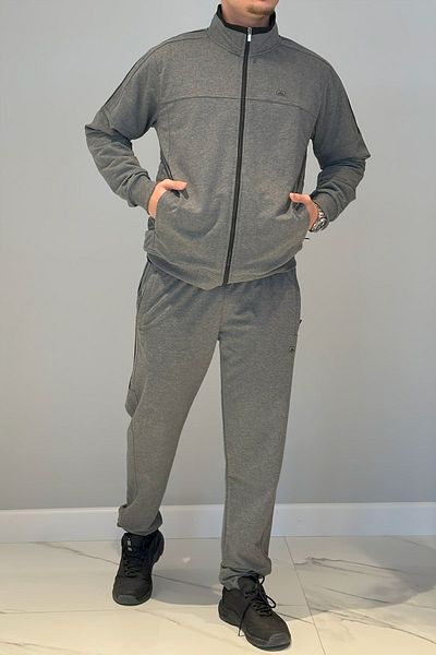 Remsa Spor Men's Lycra Combed Cotton Rib Tracksuit 3719 Anthracite