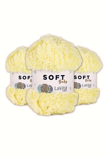 LaVita Yarn Ață moale de catifea pentru bebeluși Amigurumi Pachet de 3 fire de tricotat manual Ață Taka (1041-Butterfil)