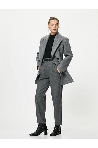 Koton 4wak00258ew Women's Coat Gray