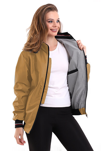 Genel Markalar Alinda Kadın Mevsimlik Dik Yaka Astarlı Cepli Su Itici Oversize Mont