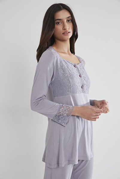 Pierre Cardin Penye Dantelli Pijama Takımı - 1241