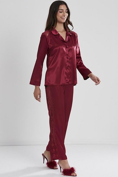 Pierre Cardin Satin Lace Pajama Set - 1438