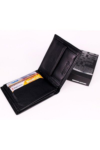 WEST POLO CÜZDAN Мъжки портфейл West Polo от естествена кожа, черен