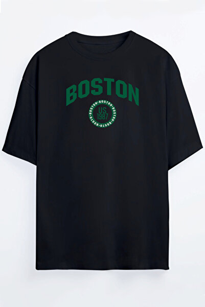Harmandar Boston Printed Unisex Oversize T-shirt