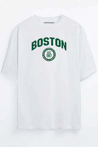 Harmandar Μπλουζάκι Boston Printed Unisex Oversize