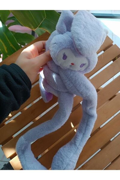 EyER Shoping Coroană pentru căști de pluș Kuromi cu urechi care se mișcă