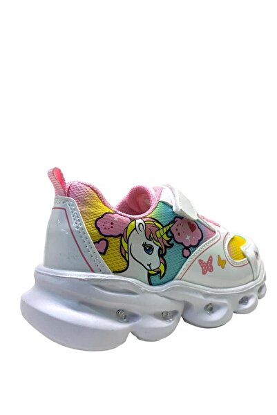 pepino 1373 Orthopedic Lightweight Girl's White/Pink Unicorn Light Sneaker