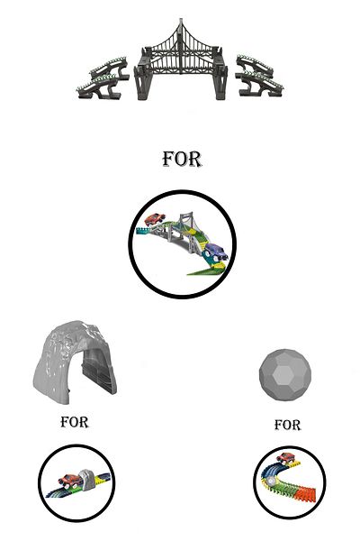 Kayyum Oyuncak Magic Tracks Accessories Applicable for Bridge, Stone Tunnel, Stone Ball All Tracks Products