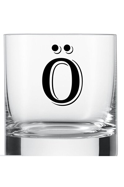 blackbonds Single O Letter Printed Whiskey and Soft Drink Glass