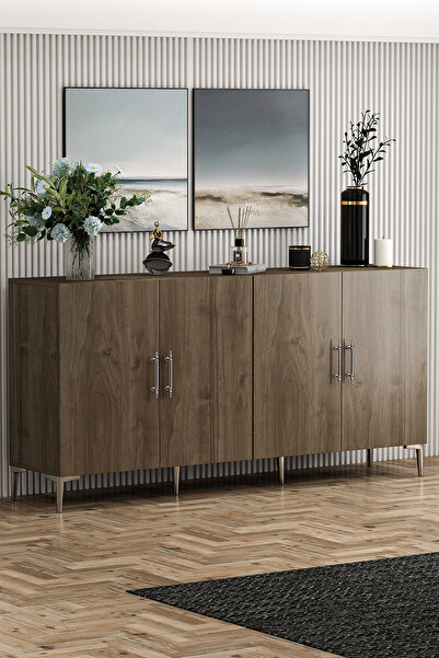 Givayo Mobilya Peri Konsol Ceviz Gümüş