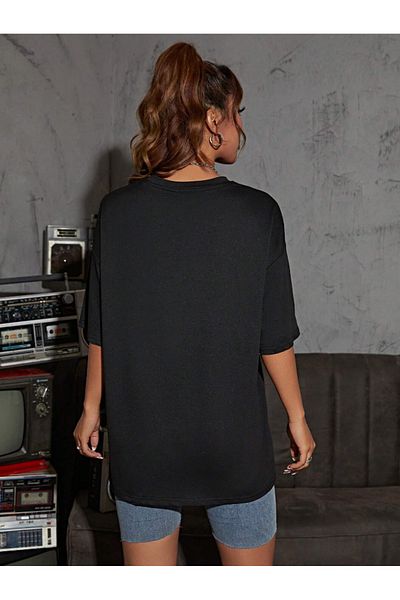 Revasser Μπλουζάκι Unisex Γυναικείο/Ανδρικό Dragon Color Special Printed Oversize χτενισμένο βαμβακερό μπλουζάκι