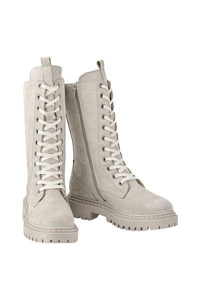 NOOSY Women's Beige Zippered Boots