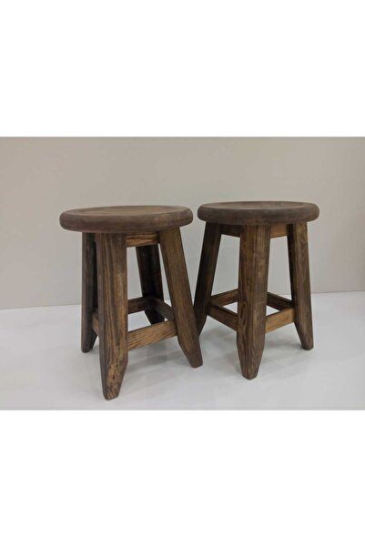 GÜLEN MOBİLYA Gülen Mobilya Ahşap Çam Ağacı 2'li Tabure