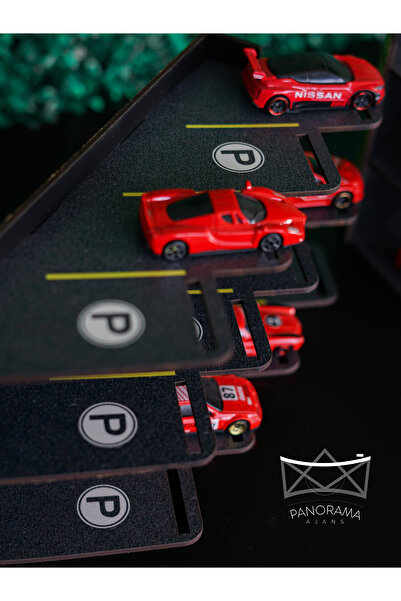 Panorama Ajans 1/64 Ölçekli Model Araba Masaüstü Raf Garaj Otopark