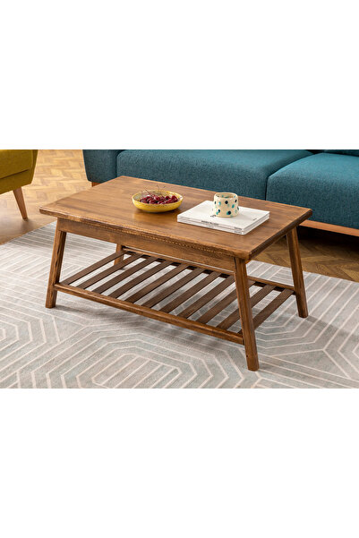 WOODFACE Masif Ahşap Orta Sehpa 90x60 Doğal Ahşap Çok Renkli Dikdörtgen Özel ...