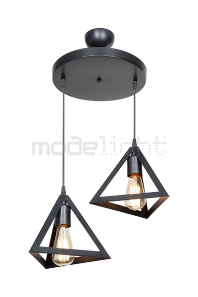 Modelight PRİZMA 2Lİ AVİZE SİYAH SALON-OTURMA ODASI-ÇOCUK ODASI-YEMEK-YATAK ODASI--ANTRE-MUTFAK