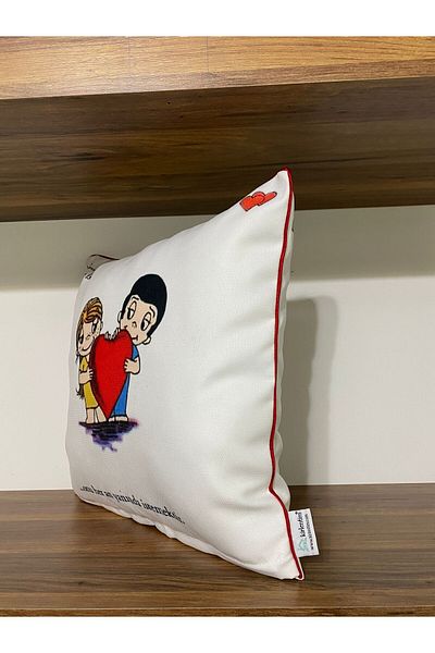 KIRLENTİM H1081 - Digital Printed Double Sided Patterned, Piping Edge Throw Pillow Cover