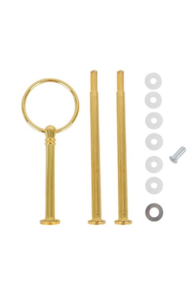 Getshopmini Epoksi Kek Standı Kulp Yuvarlak Gold M002