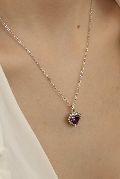 takıtarzım Silver zircon taşlı pndora kalp kolye