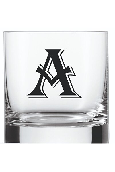 blackbonds Single Letter A Printed Whiskey and Soft Drink Glass