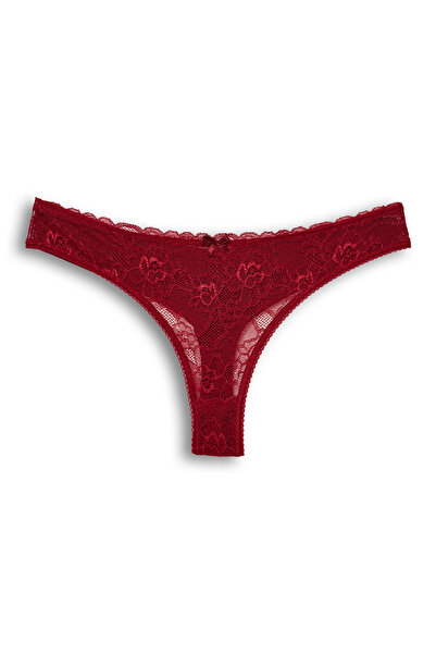 HNX 4-Piece Front Lace Back Double Layer Cotton Thong Women's Panties