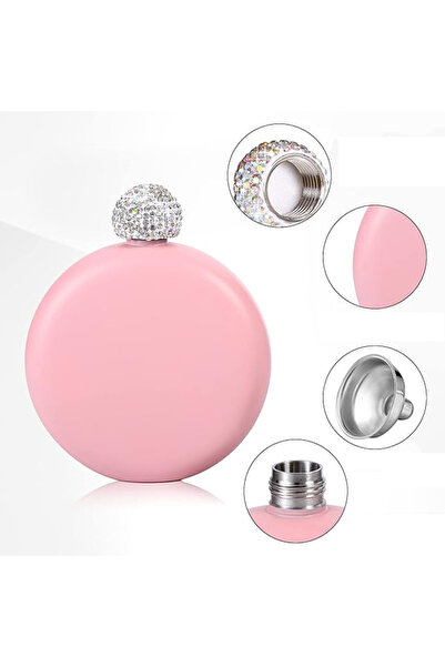 Bun Design Pembe Taşlı Matara