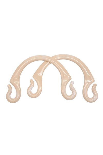 angel çanta aksesuar مقبض حقيبة بلاستيك بمظهر أكريليك رقم: 28 لون كريمي