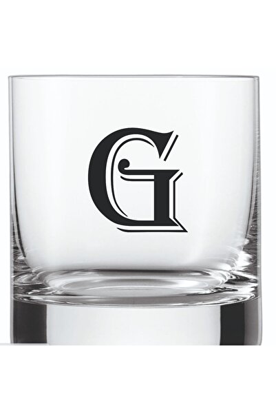 blackbonds Single G Letter Printed Whiskey and Soft Drink Glass