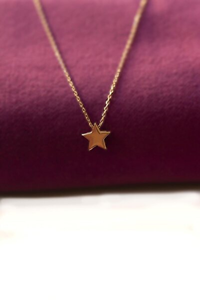 BY BARUN SİLVER Yıldız Kolye Şans Bereket 925 Ayar Rose Pembe Gümüş Zincir Kolye