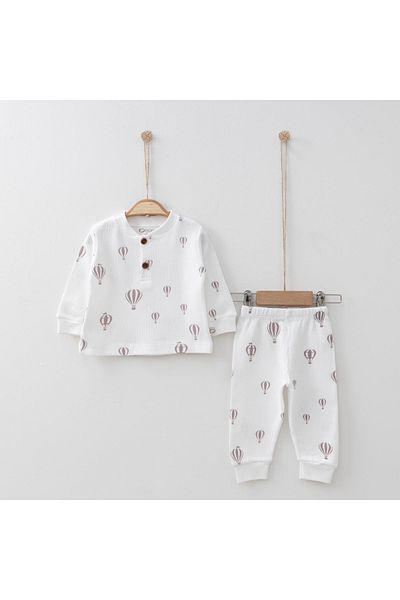 NightLove 2-Piece Buttoned Baby Top and Bottom Pajamas Set