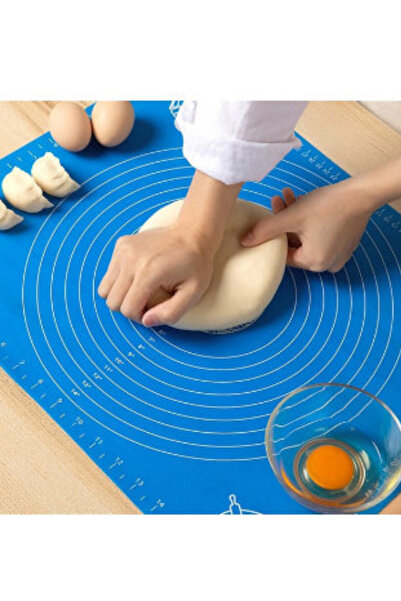 WAPPA MAVİ Büyük Boy Silikon Hamur Açma Matı Silikon Ölçülü Çok Amaçlı Hamur ...