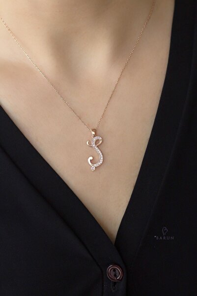 BY BARUN SİLVER Ş Harfi Gümüş Kolye