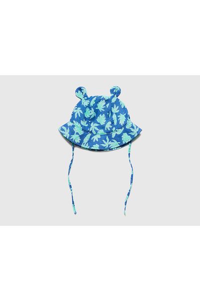 United Colors of Benetton Baby Turquoise Mix Patterned Eared Hat