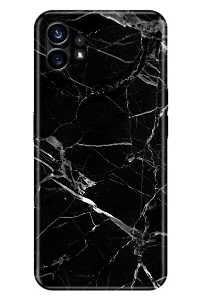 NOTHING Phone 1 Uyumlu Kılıf Silikon Desenli Resimli Mermer Siyah