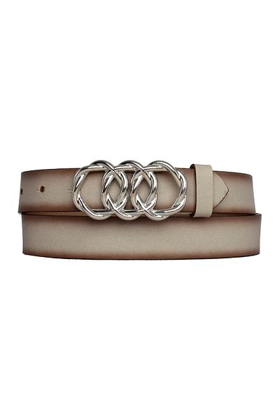 GoDeri 100% Genuine Leather, Silver Knitted Buckle 3 Cm Mink Women's Belt; Dress, Trouser Belt = 3cm-kdn-46