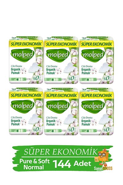 Molped Sanitary Pads Pure & Soft Super Eco 24 Pack Normal X 6 Pack