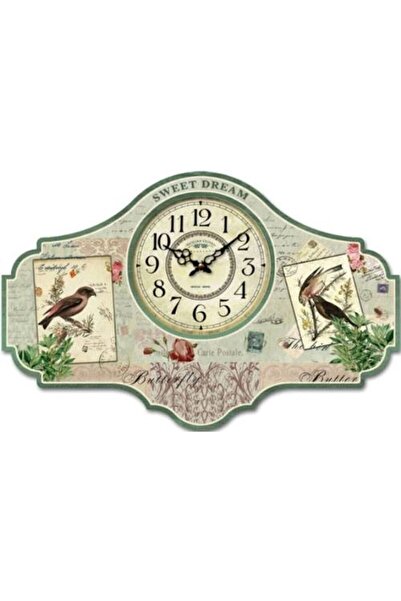 MBA ساعات حائط خشبية MB ساعة حائط بتصميم الحلم الحلو مقاس 40x26x3.5 سم |   ساعة حائط خشبية مزخرفة