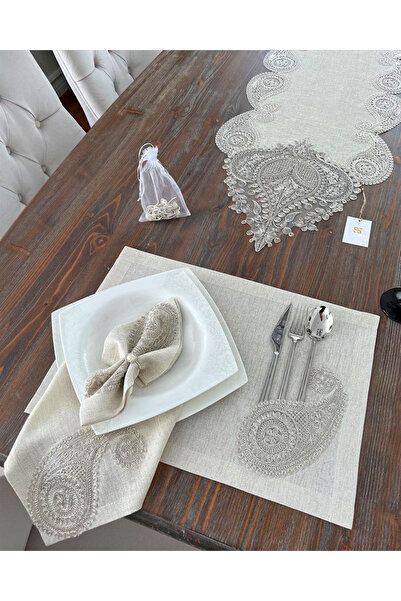 GM HOUSE Runner Yatak Takımı 25 Parça, Yemek Masası Örtüsü, Salkım 2 Model.